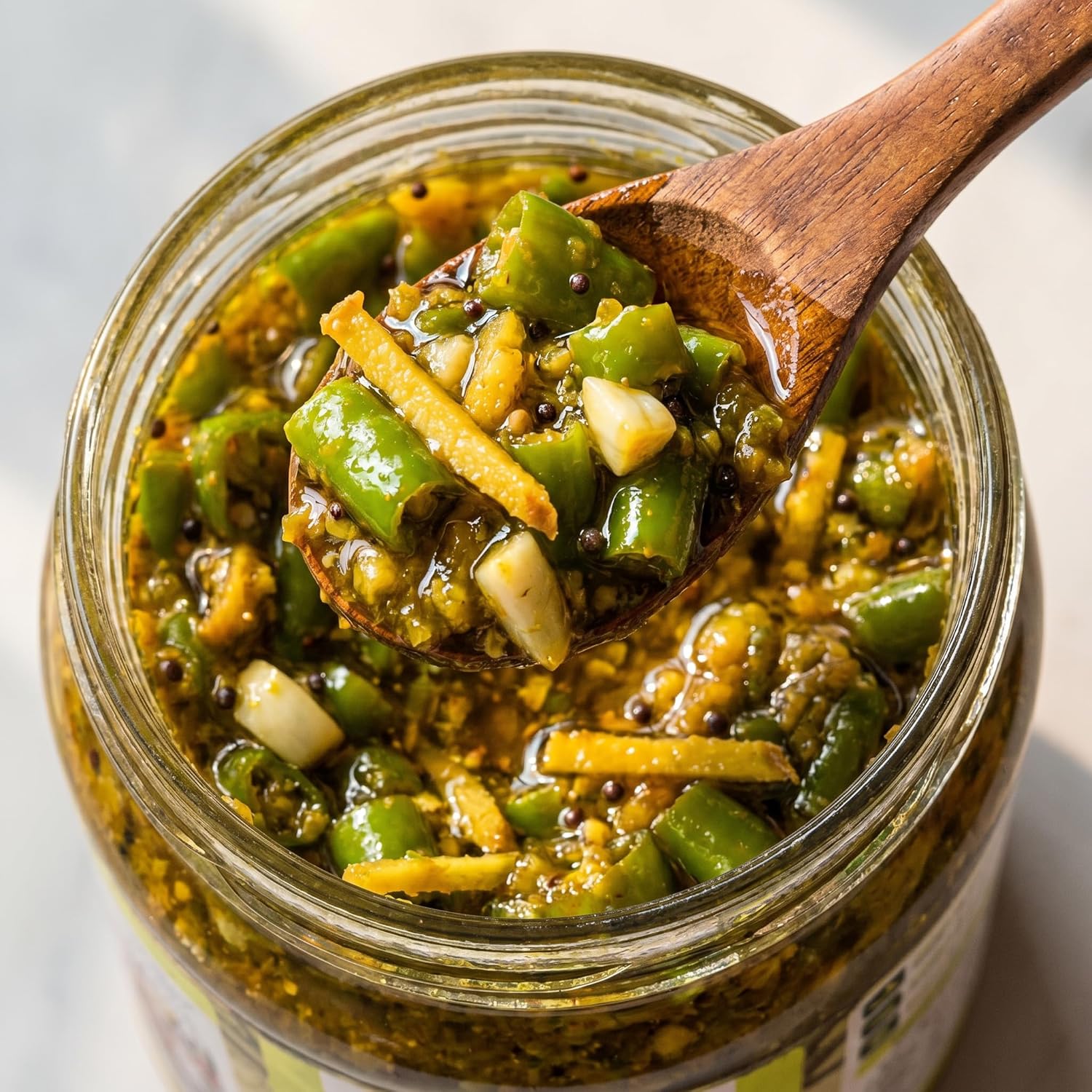 Green Chilli Pickle, Sweet & Sour Green Chilli Pickle