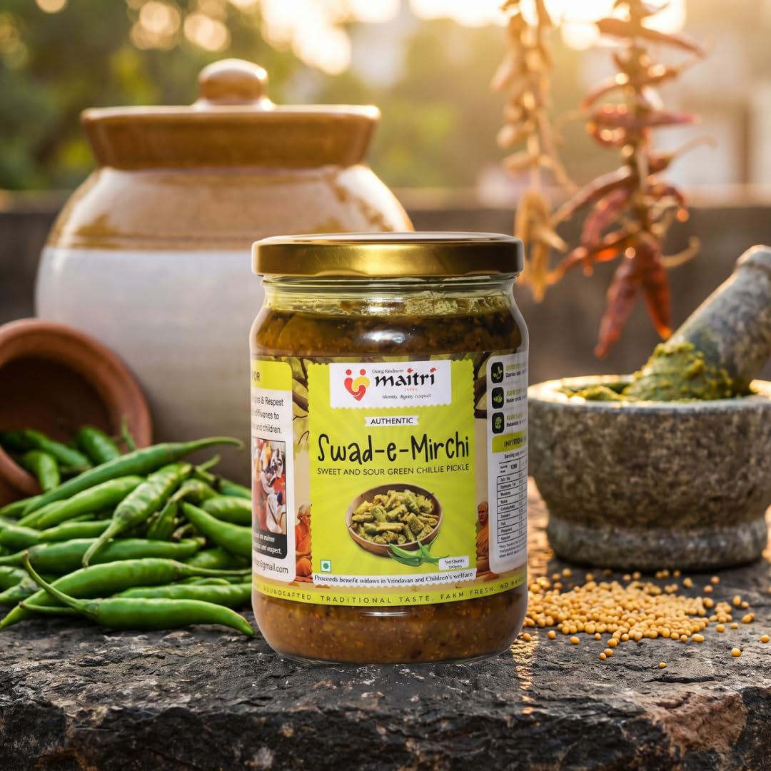 Green Chilli Pickle, Sweet & Sour Green Chilli Pickle