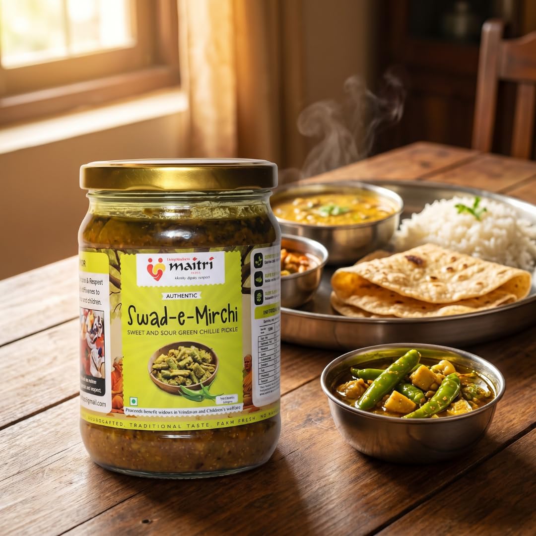 Green Chilli Pickle, Sweet & Sour Green Chilli Pickle
