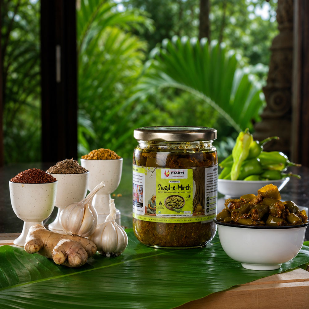 Green Chilli Pickle, Sweet & Sour Green Chilli Pickle